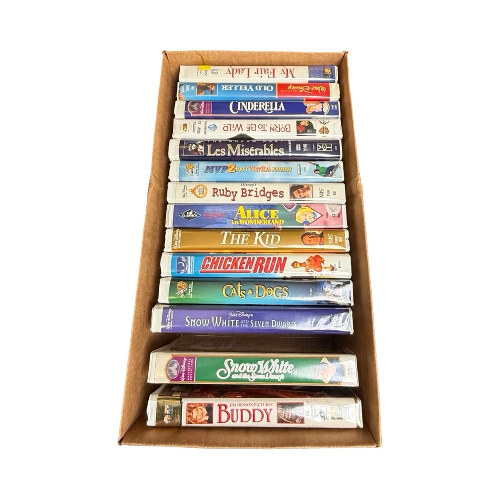 Disney Mixed VHS Tape Lot 10+ Snow White Cinderella Alice In Wonderland 90s Y2K